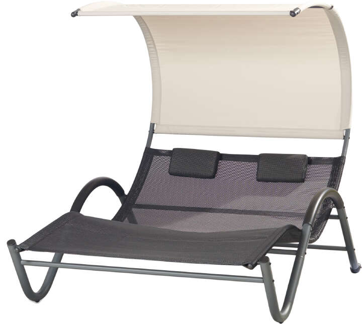 LECO Doppelliege "Modern" mit Sonnendach